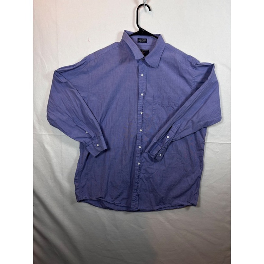 Jos. A. Bank Button Down Shirt Mens 17.5 x 34 Blue Good Executive Collection